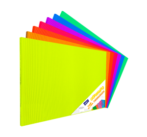 CORRUGADO FLUORESCENTE 50 CM X 70 CM 161 GRS PQT C/10